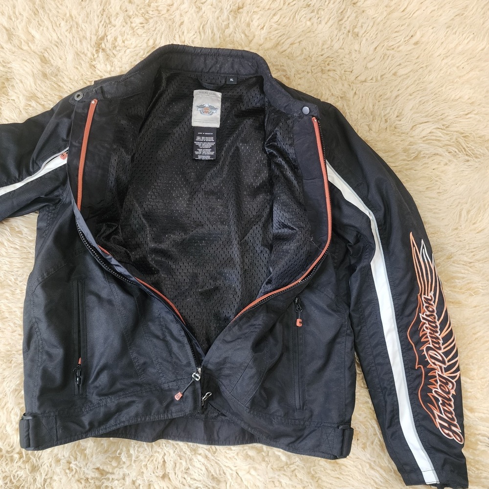 Vintage Harley-Davidson Women Xl Juneau Waterproof Black Functional Jacket C31 - Picture 7 of 12